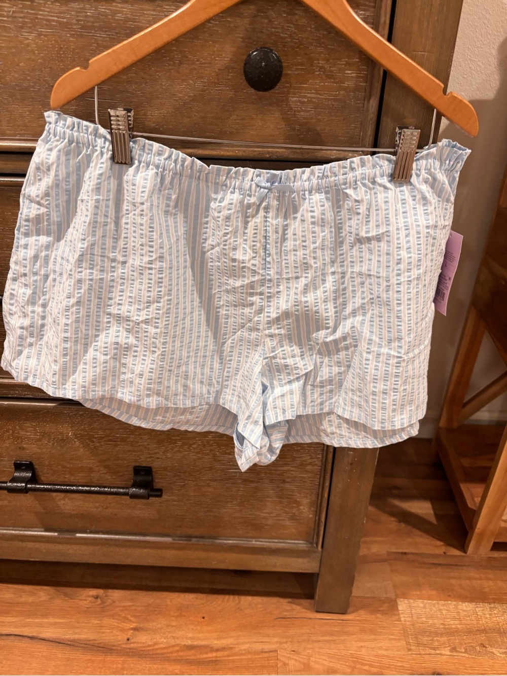 wild fable Light Blue and White Striped Athletic Lounge Shorts
